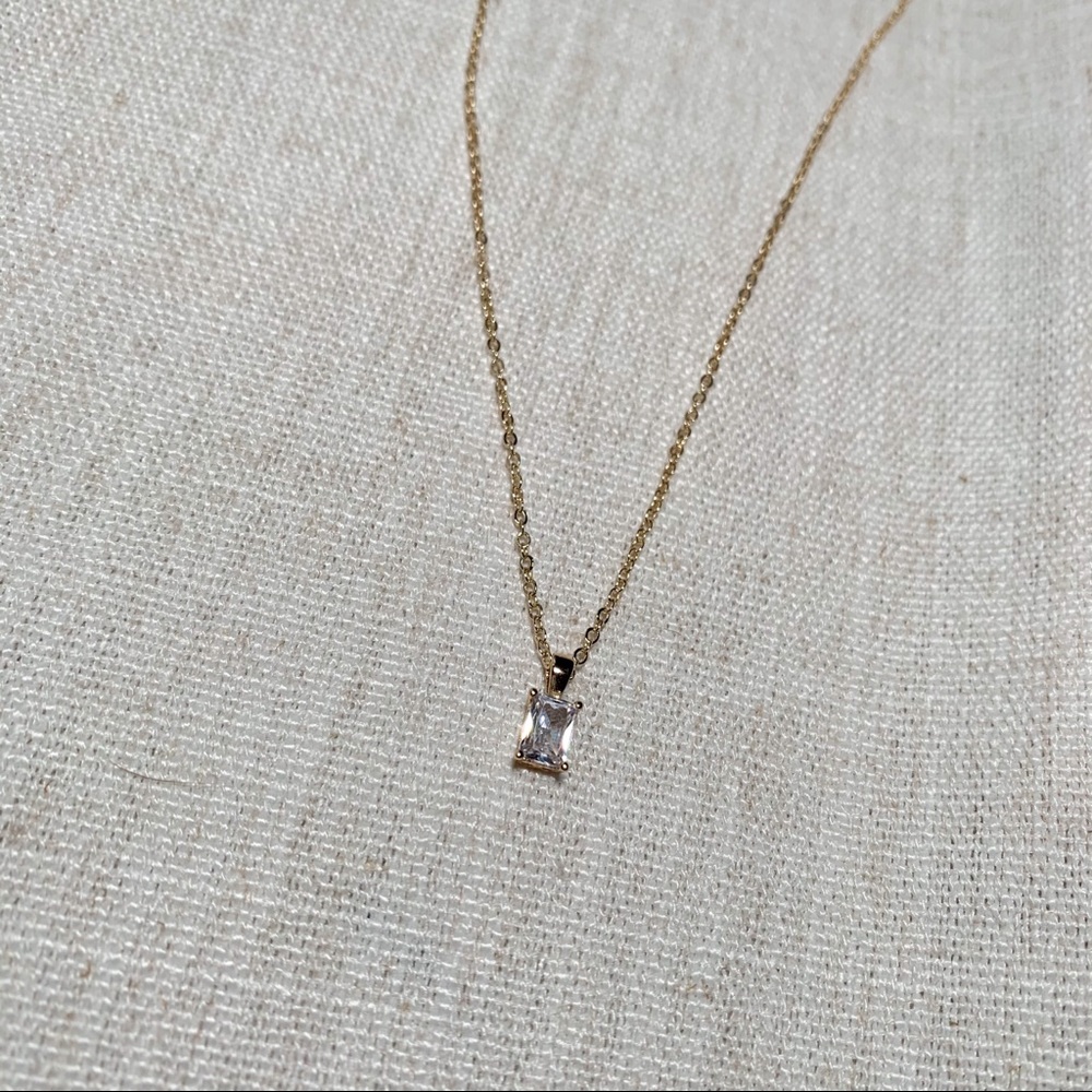delicate gem necklace - gold filled